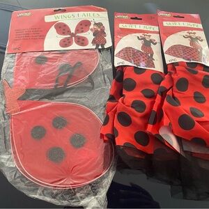 Red and Black Ladybug Costume Set for 3+